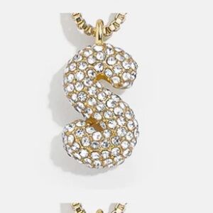 Baublebar Gold Pave Initial Pendant Necklace - S